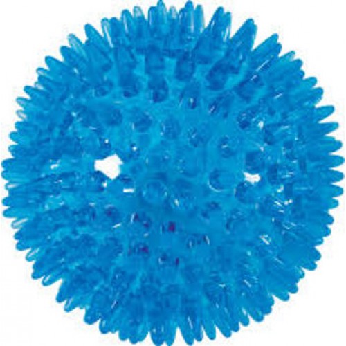Jk led tpr piłka kolce 6,5 cm niebieska 45908-1 zabawka dla psa